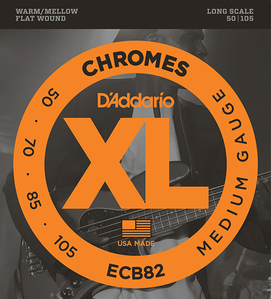 ECB82 Chromes Комплект струн для бас-гитары, Medium, 50-105, Long Scale, D'Addario