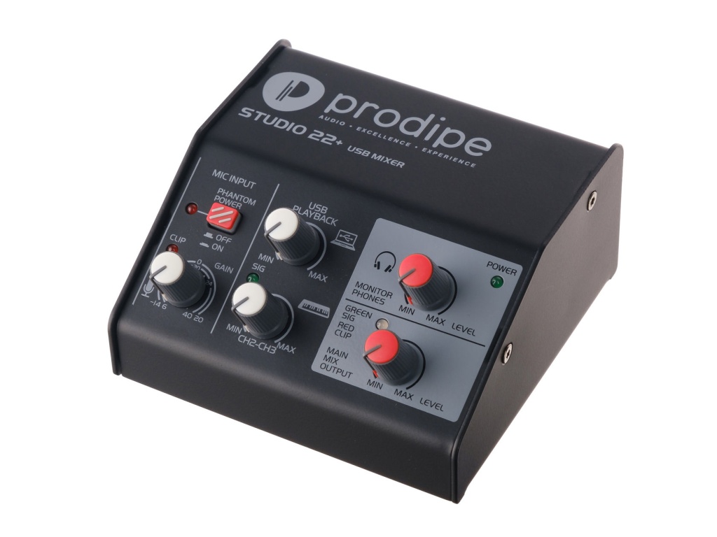 STUDIO22+ Звуковая карта USB, 24 бит/48 кГц, Prodipe