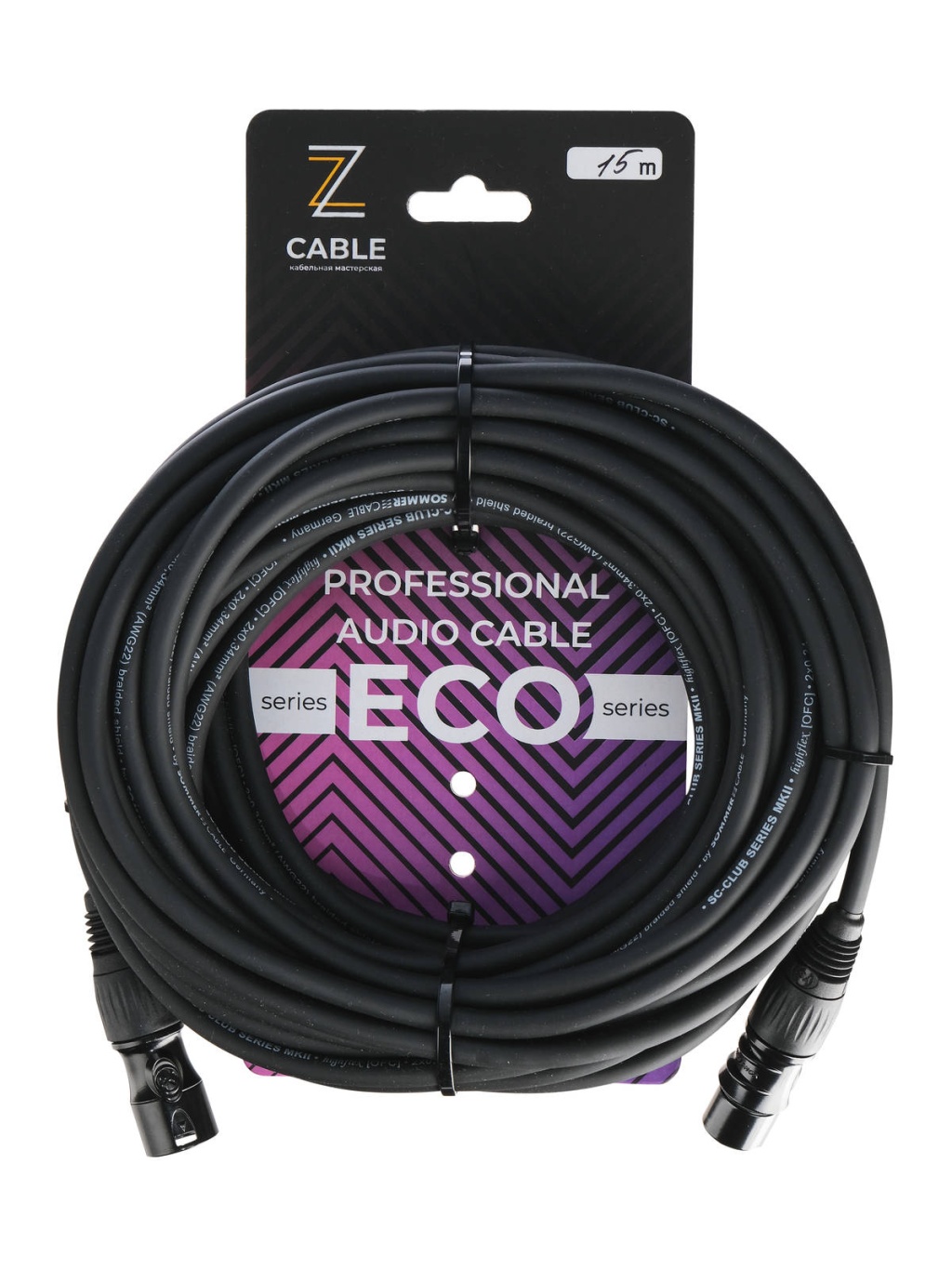 E4-XLR-M-F-1500-0 Кабель микрофонный 15м, ZZcable
