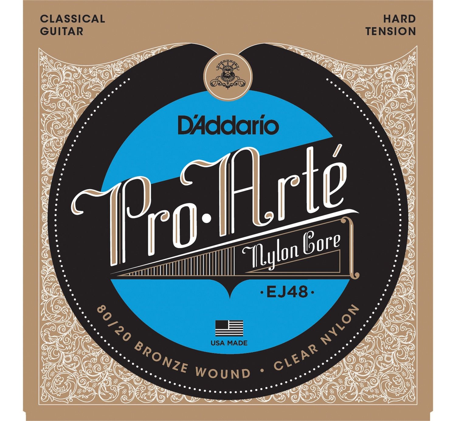 D'ADDARIO EJ48 - струны для классической гитары, Gold, Hard Tension