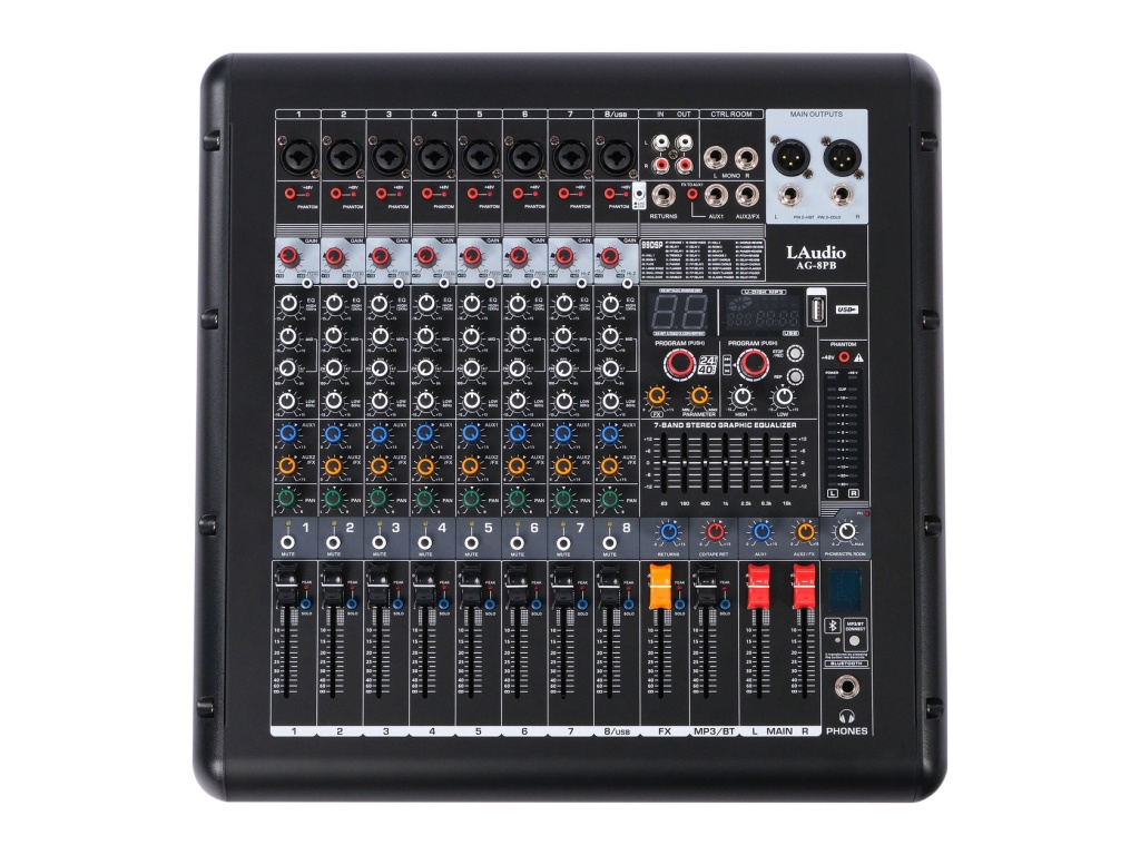 AG-8PB Активный  Микшерный пульт, 8 каналов, серия PRO, LAudio