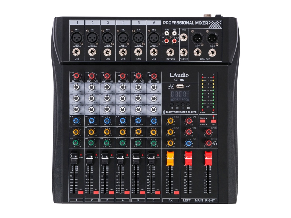 GT-06 Микшерный пульт, 6 каналов, серия PRO, LAudio