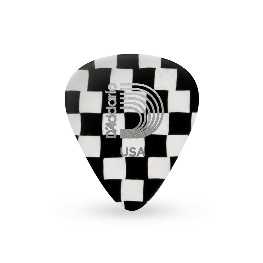 1CCB4-10 Checkerboard Медиаторы, целлулоид, расцветка шахматы, 10шт, средние, Planet Waves