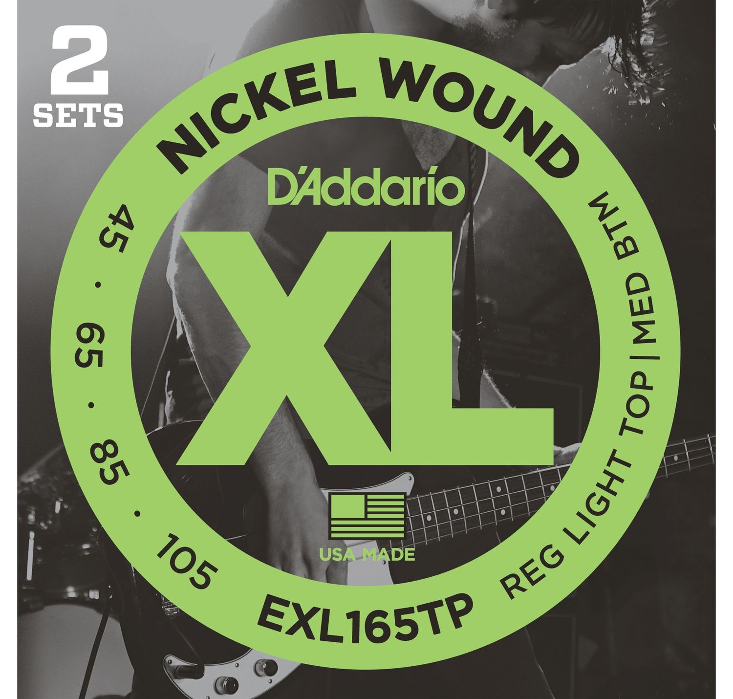 D'ADDARIO EXL165TP - струны для БАС-гитары, soft/reg, 045-105, 2 комплекта