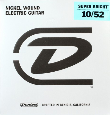DESBN1052 Super Bright Комплект струн для электрогитары, никелированные, Med/Hybrid, 10-52, Dunlop