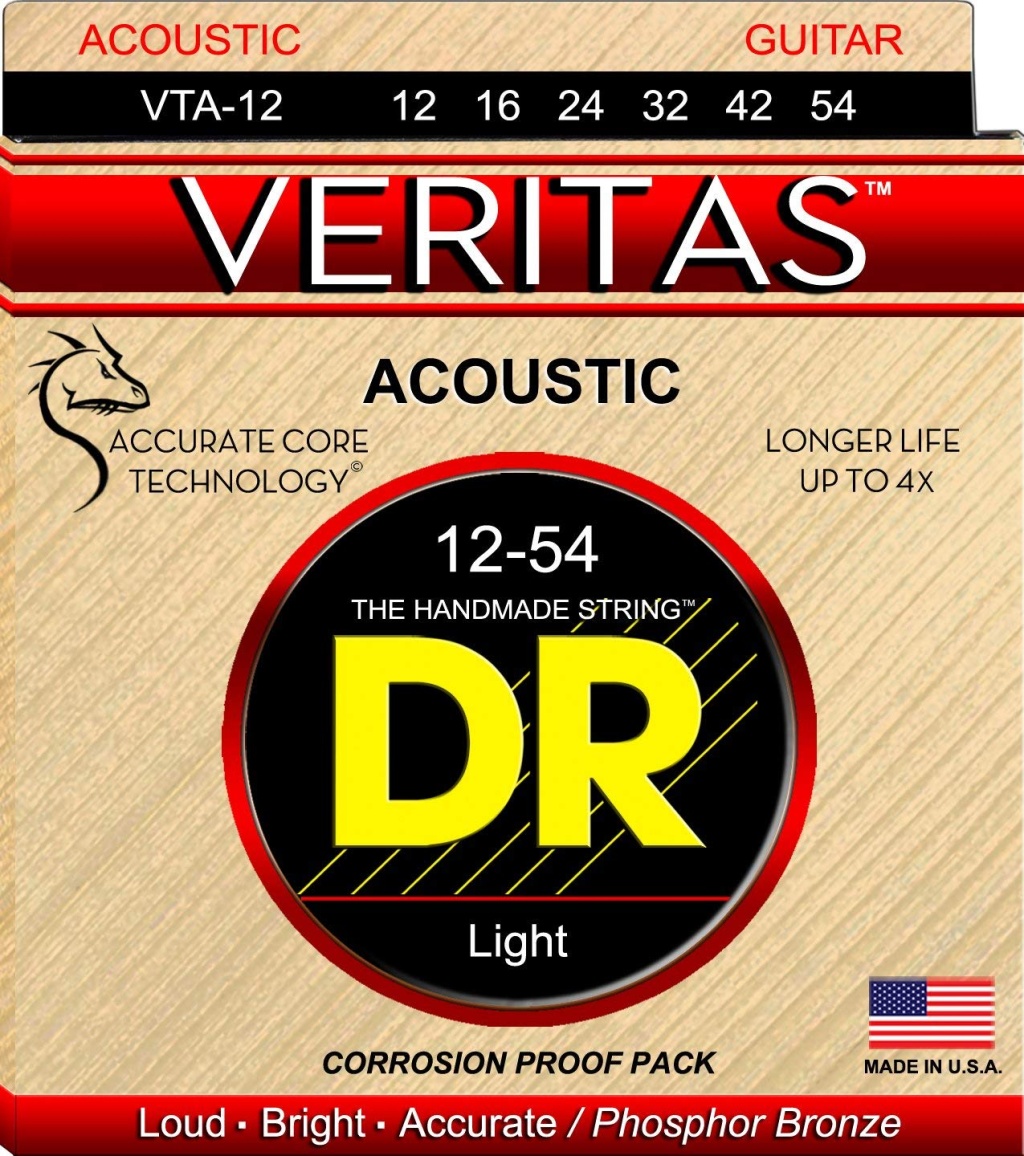 VTA-12 Veritas Комплект струн для акустической гитары, фосфорная бронза, 12-54, DR