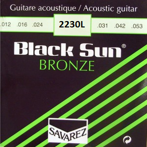 2230L Black Sun Комплект струн для акустической гитары, бронза, Light, 12-53, Savarez