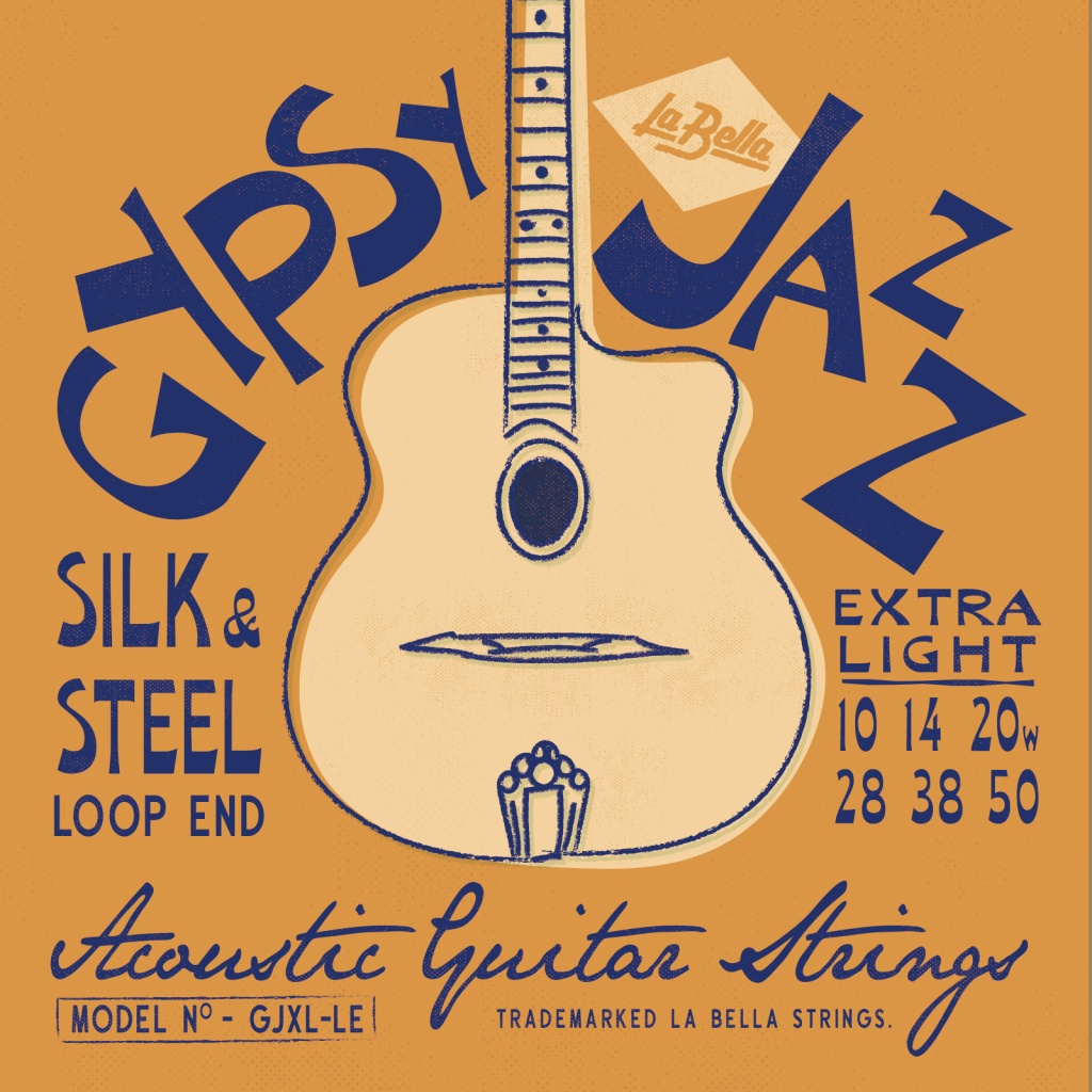 GJXL-LE Gypsy Jazz Компект струн для акустической гитары, посеребренные, 10-50 La Bella