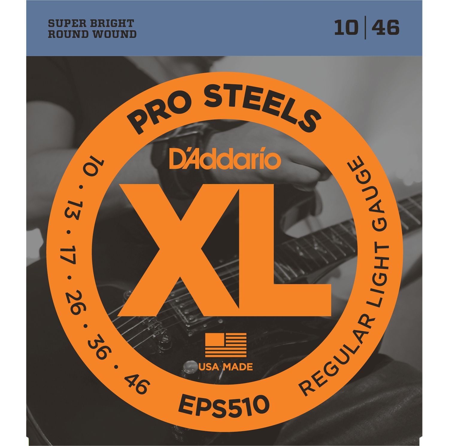 D'ADDARIO EPS510 - струны для электрогитары, ProSteels, Regular Light, 10-46