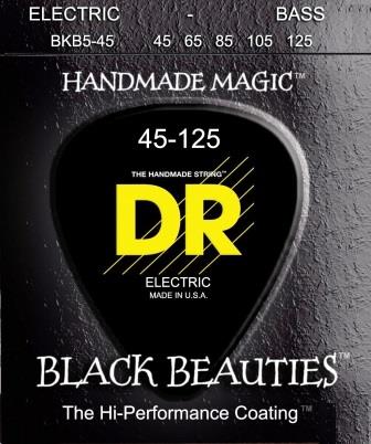 BKB5-45 Black Beauties Комплект струн для 5-струнной бас-гитары, сталь, с покрытием, Med, 45-125, DR