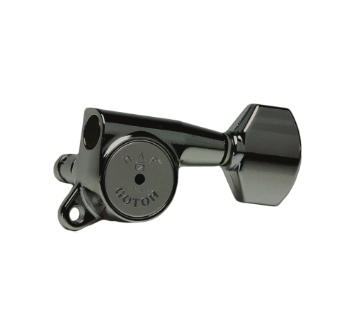 SG381-HAPM-07-B-L3+R3 Колки для гитары 3+3, локовые, черные, Gotoh