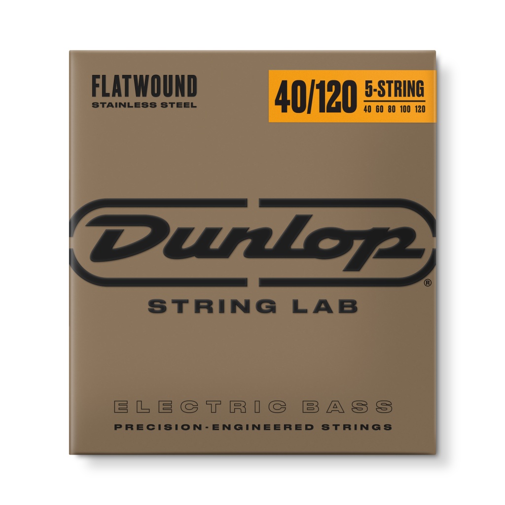 DBFS40120 Flatwound Long Scale Комплект струн для 5-струнной бас-гитары, сталь, 40-120, Dunlop