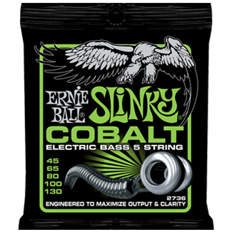 P02736 Cobalt Slinky Bass 5 Комплект струн для 5-струнной бас-гитары, 45-130, Ernie Ball