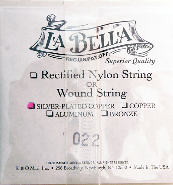 WS022 Отдельная струна в оплетке, посеребренная, La Bella