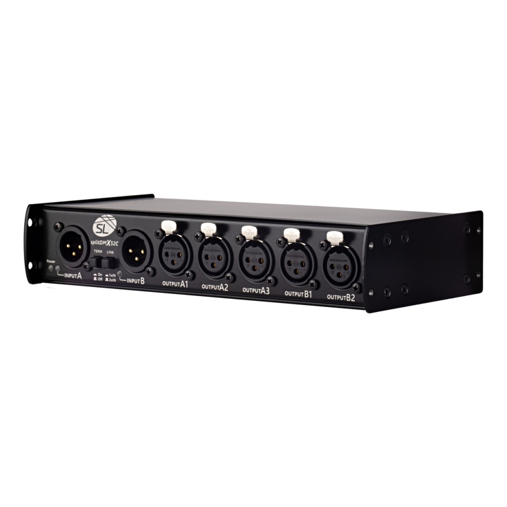 splitDMX-X52C/3PIN [SL-SDX52C] Сплиттер DMX512 2входа-5выходов, ТМ Siberian Lighting