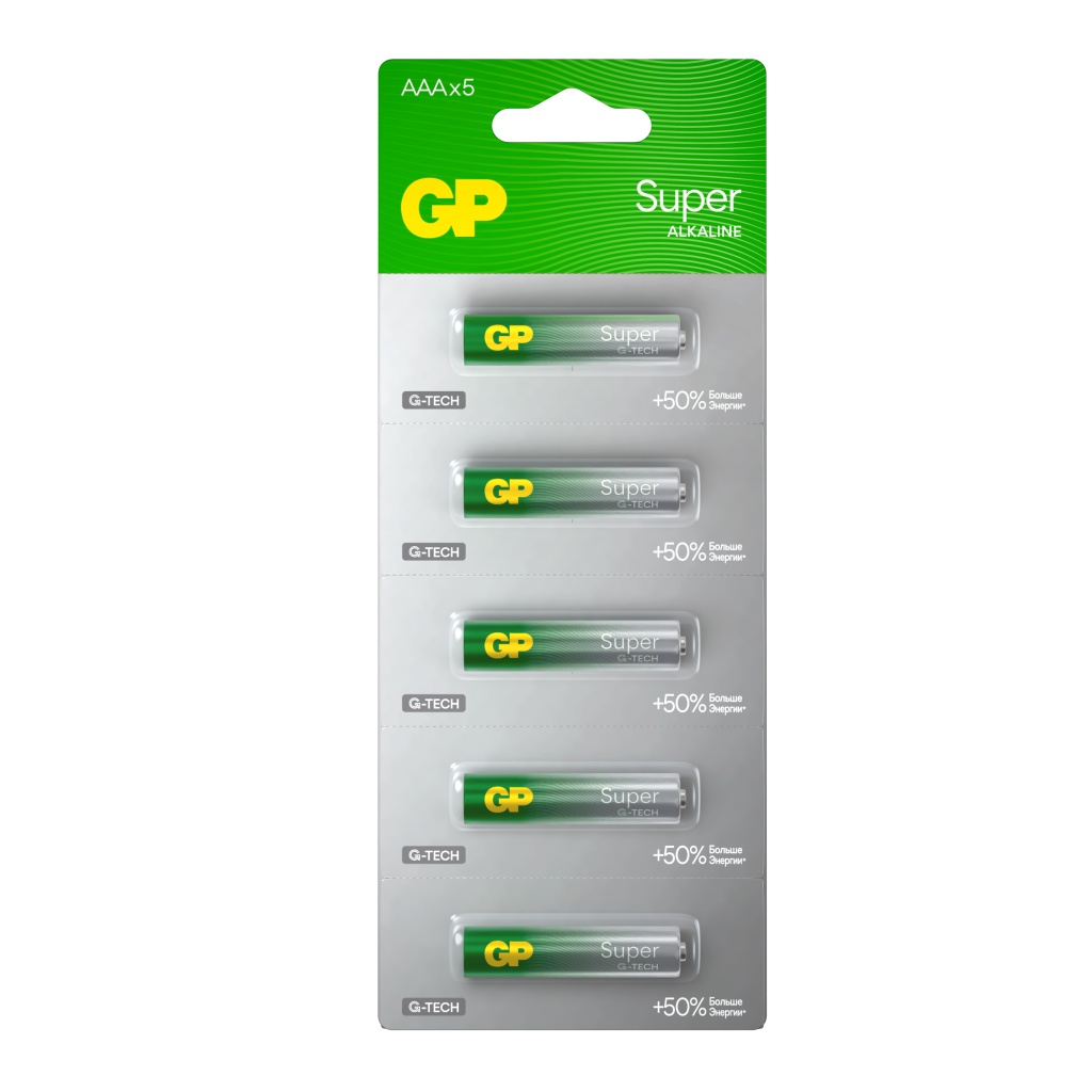 GP24AA21-2CRSC5 Super Alkaline G-TECH Элемент питания ААА, алкалиновый, 5 шт, GP