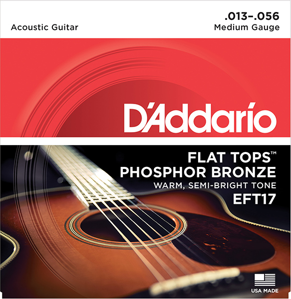 EFT17 FLAT TOPS Струны для акустической гитары фосфорная бронза 13-56 D`Addario