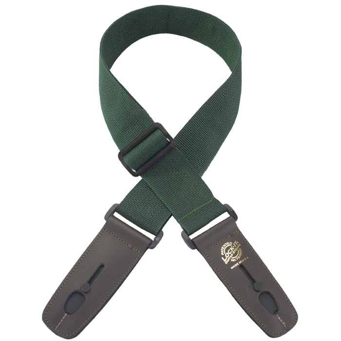 LIS-007-P2-DGRN/BRN Ремень для гитары с блокировкой, тёмно-зелёный, Lock-It Straps, D'Andrea