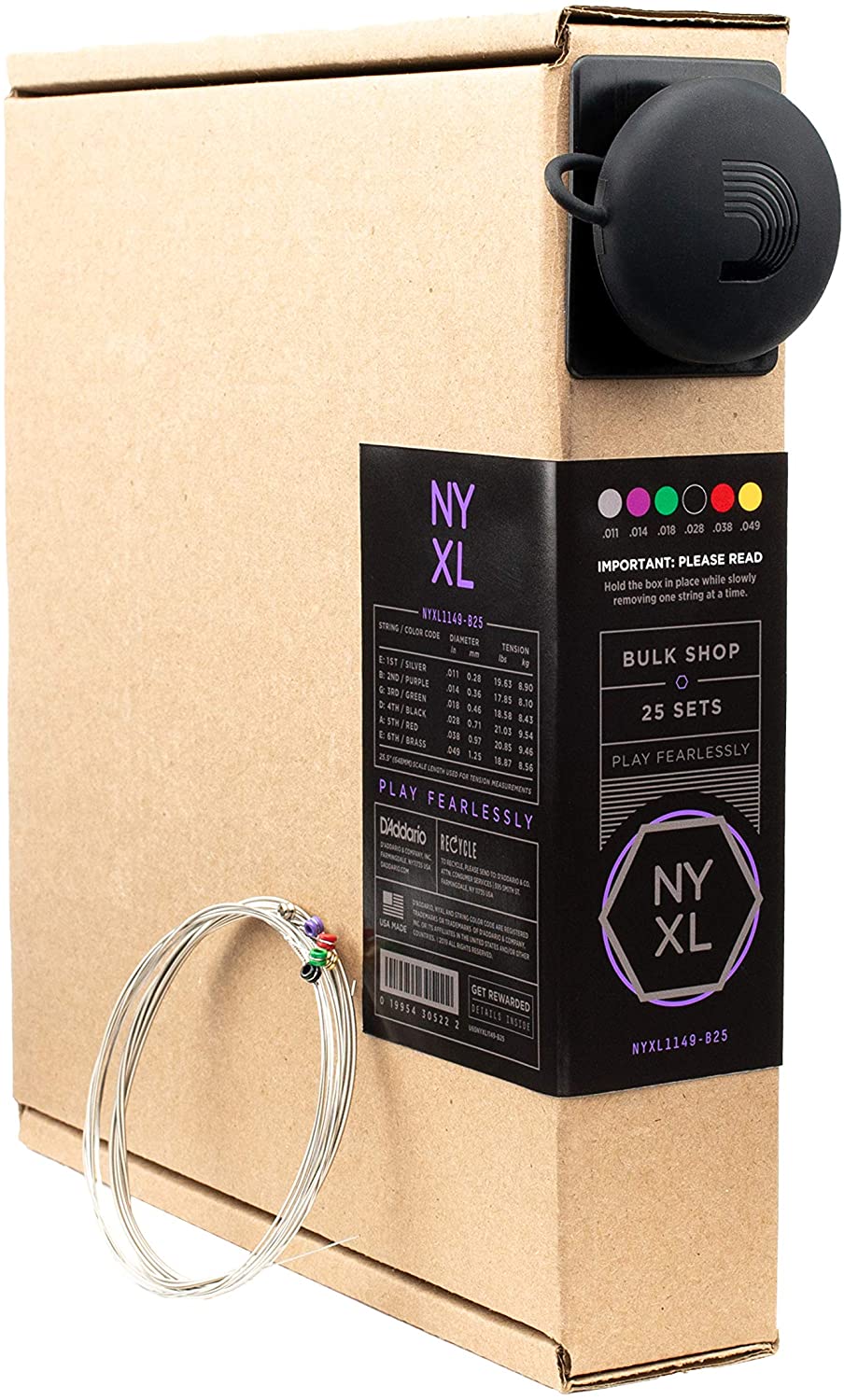 NYXL1149-B25 NYXL 25 Комплектов струн для электрогитары, Super Light, 11-49, D'Addario