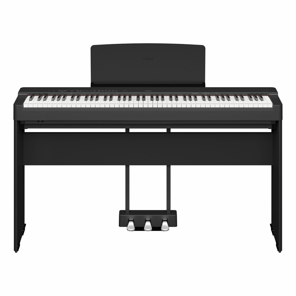 P-225-BK-SET Цифровое пианино со стойкой и блоком педалей, черное (3 коробки), Yamaha