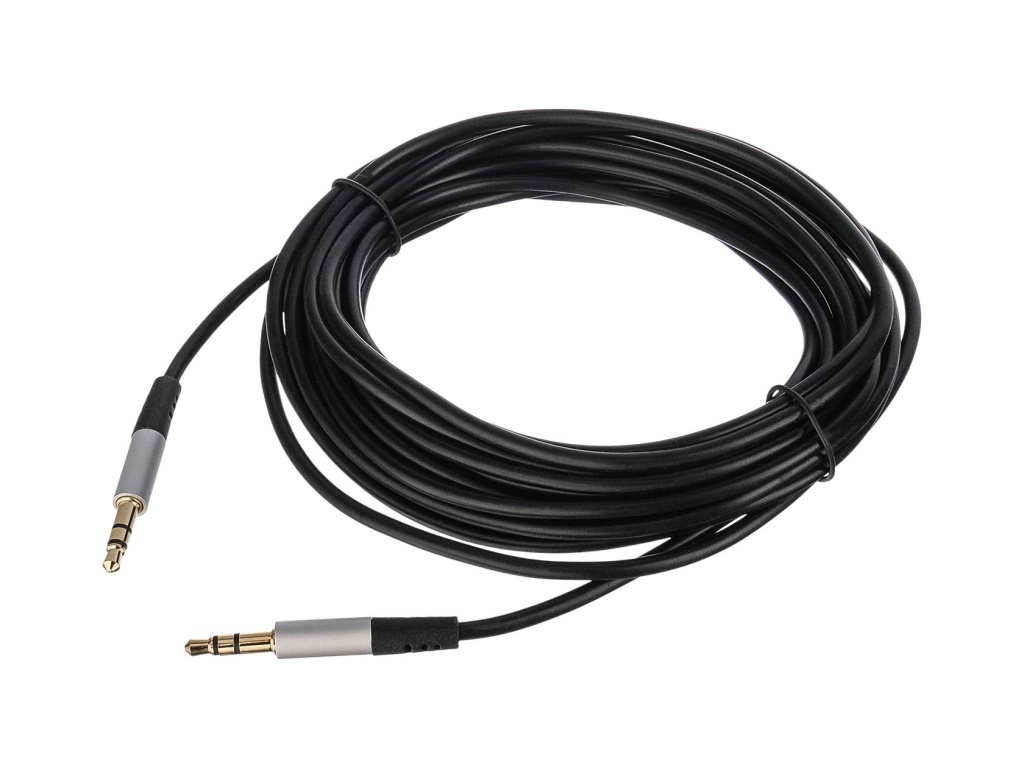 00-00032068 Кабель AUX Jack 3.5мм(m)-Jack 3.5мм(m), 5м, ПВХ, GoPower