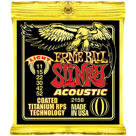 P02158 Slinky Coated Light Комплект струн для акустической гитары, 11-52, Ernie Ball