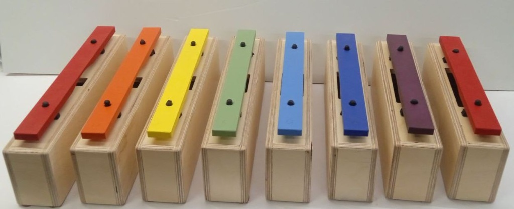 SCBA-Set8С Чайм-бары альт (разборный металлофон), 8 нот, цветные пластины, Sinkopa
