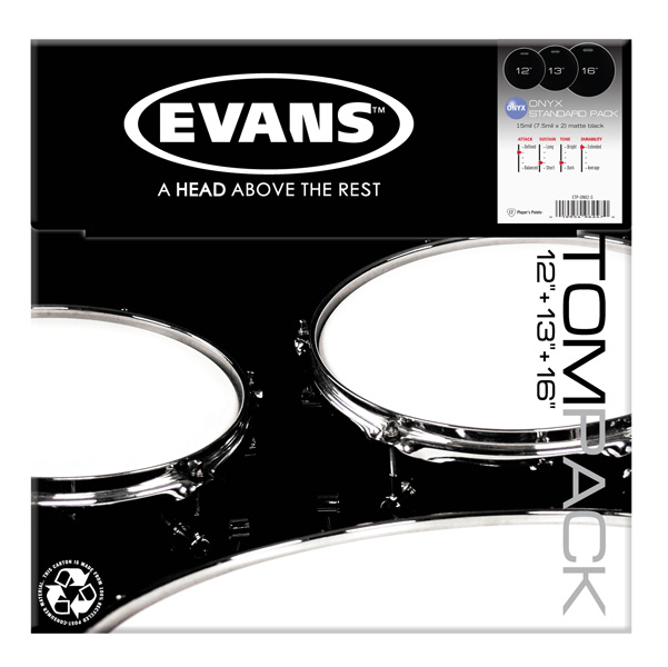 ETP-ONX2-S Onyx Coated Standard Набор пластика для том барабана (12", 13", 16"), Evans
