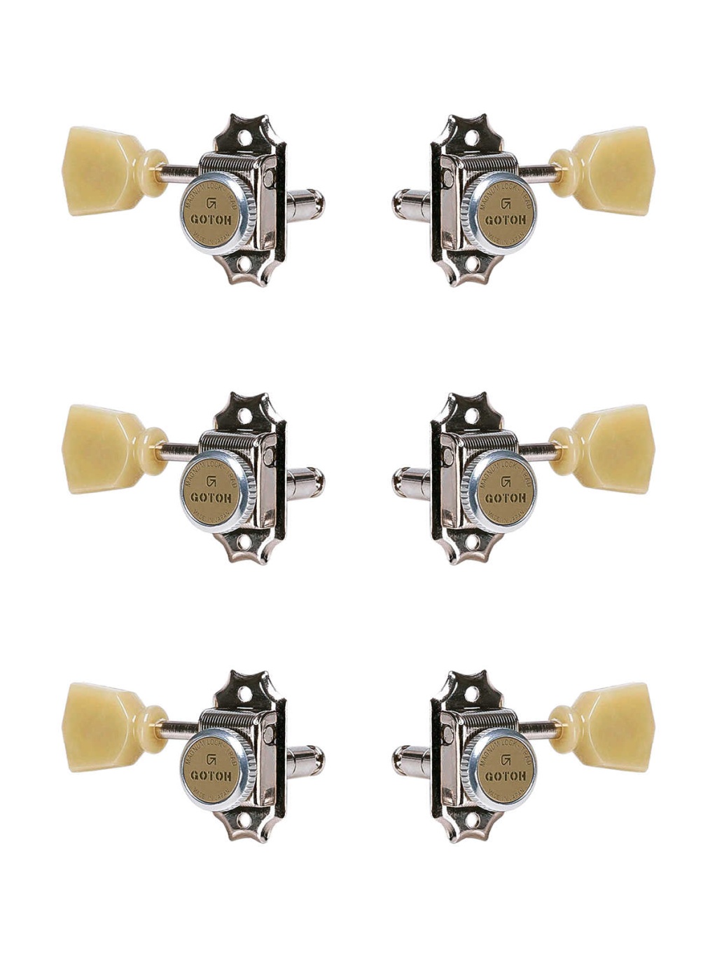 SD90-MGT-SL-N-L3+R3 Колки для гитары 3+3, локовые, никель, Gotoh