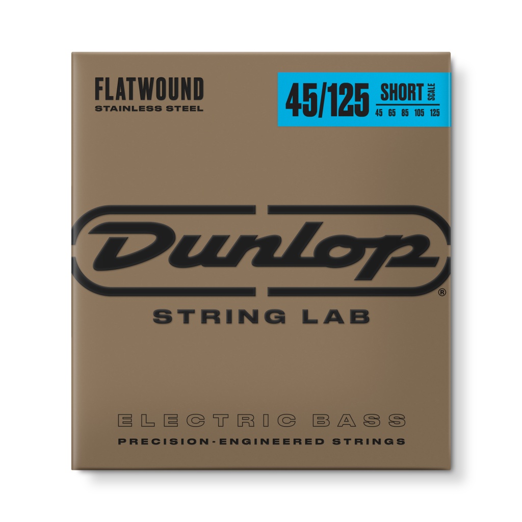DBFS45125S Flatwound Short Scale Комплект струн для 5-струной бас-гитары, сталь, 45-125, Dunlop
