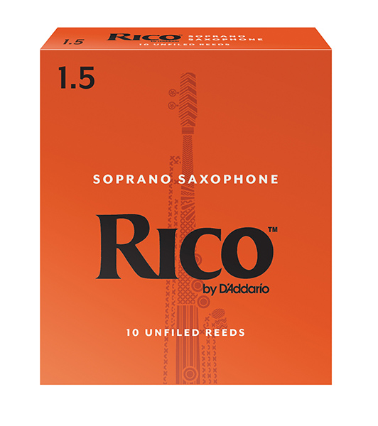 RIA1015 Rico Трости для саксофона сопрано, размер 1.5, 10шт, Rico