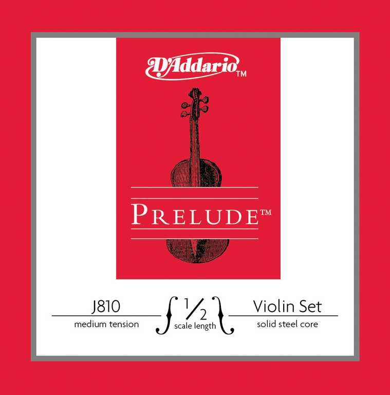 J810-1/2M-B10 Prelude Струны для скрипки размером 1/2, среднее натяжение, 10 комплектов, D'Addario