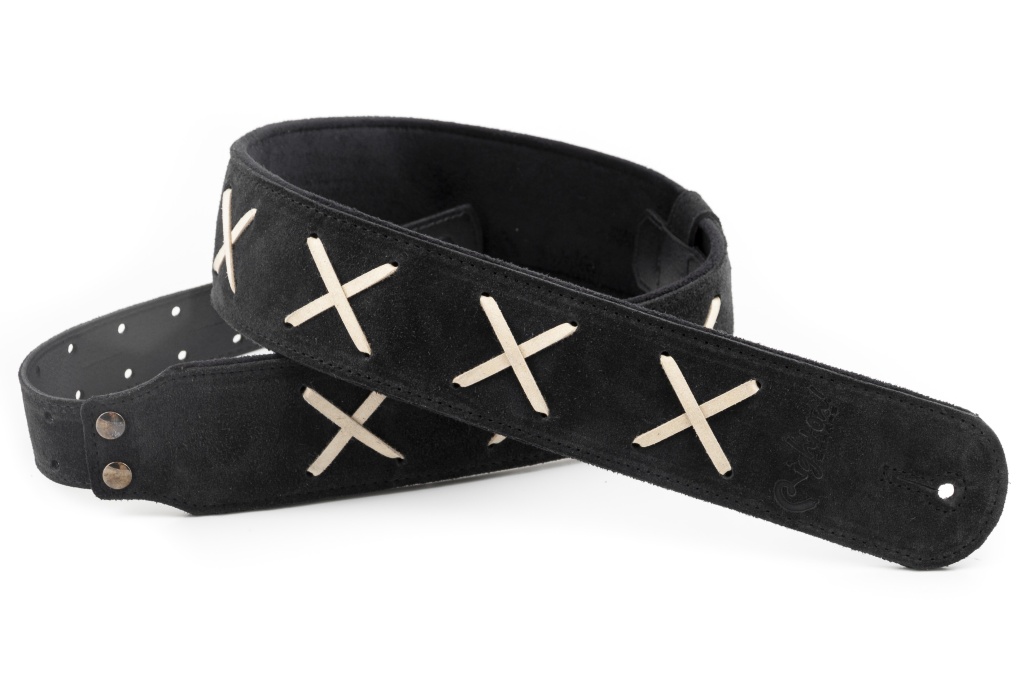 8419612000070 Legend D.G. Black Ремень для гитары, кожаный, черный, RightOn Straps