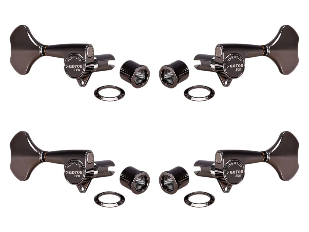 GB350-B-L2+R2 Колки для бас-гитары 2+2, черный, Gotoh