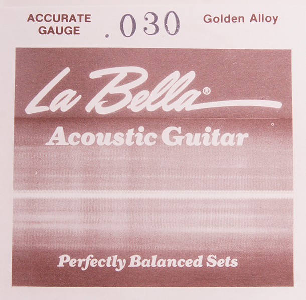 GW030 Golden Alloy Отдельная струна для акустической гитары, 030, бронза, La Bella