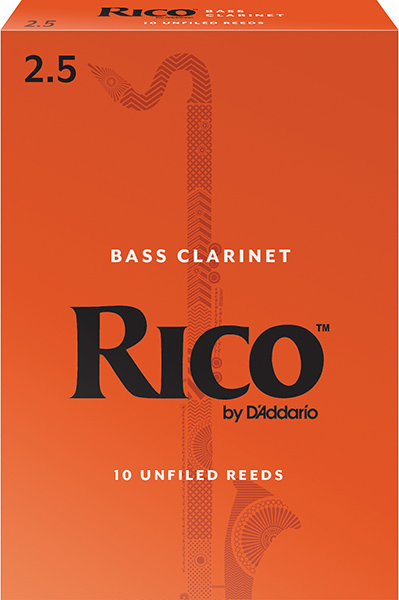 REA1025 Rico Трости для кларнета бас, размер 2.5, 10шт, Rico