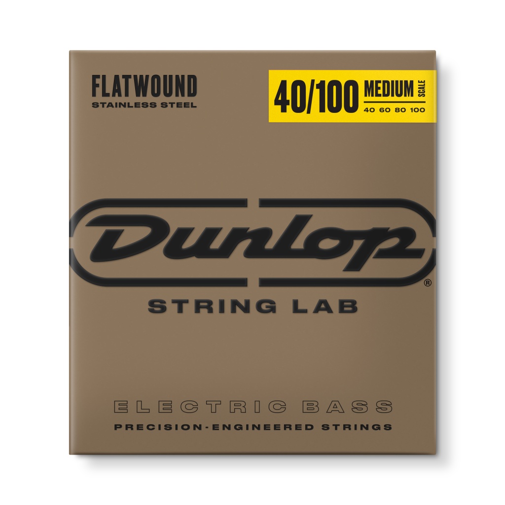 DBFS40100M Flatwound Medium Scale Комплект струн для бас-гитары, сталь, 40-100, Dunlop