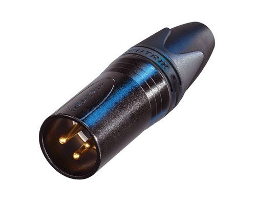 NEUTRIK NC3MXX-B - кабельный разъем XLR (папа) черненый корпус, зол. контакты