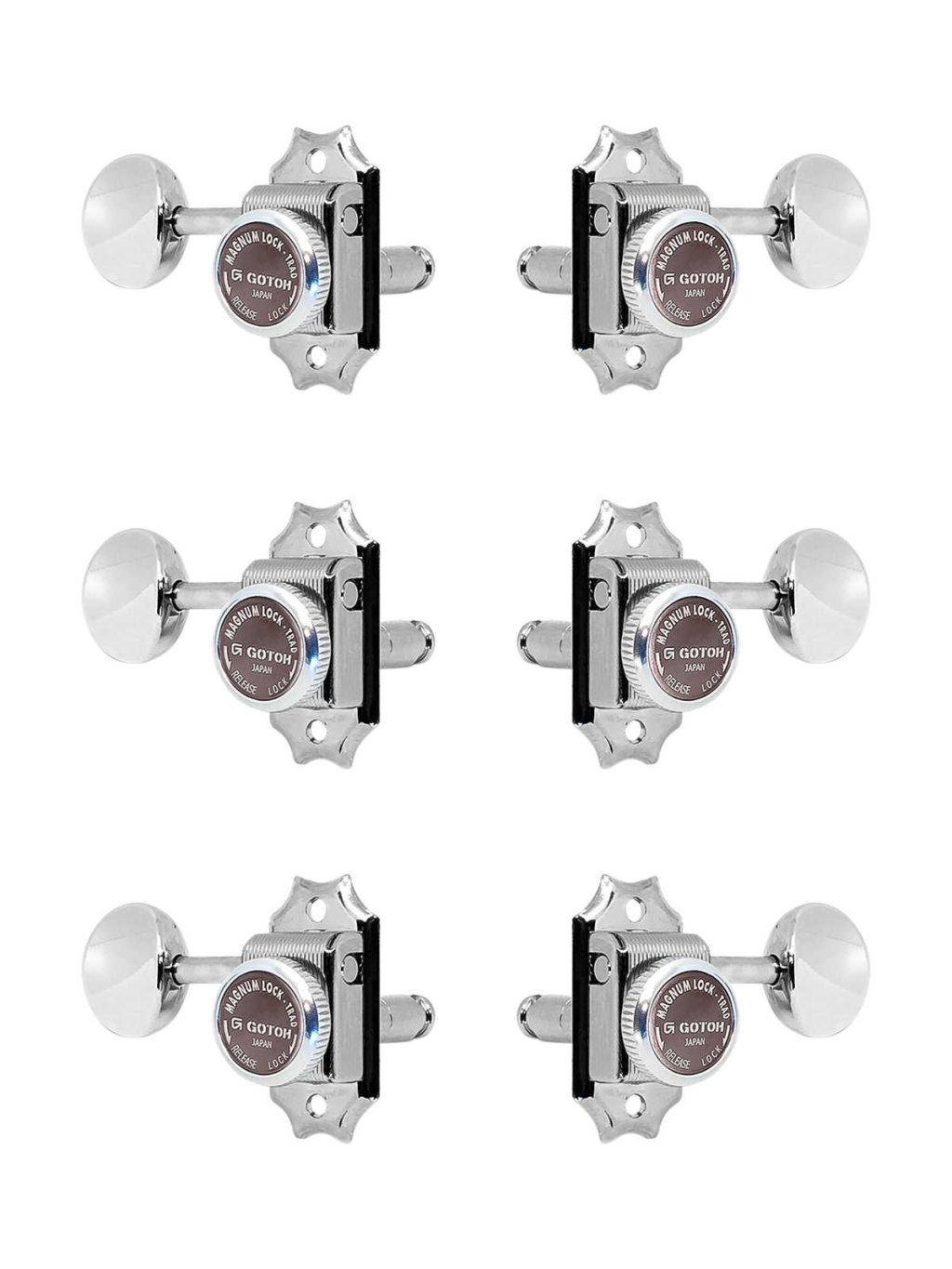 SD90-MGT-05M-N-L3+R3 Колки для гитары 3+3, локовые, никель, Gotoh