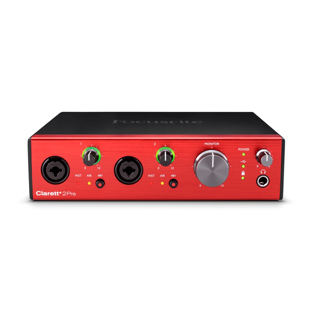 Clarett+2Pre Звуковая карта USB, 2 входа-4 выхода, 24 бит/192 кГц, Focusrite
