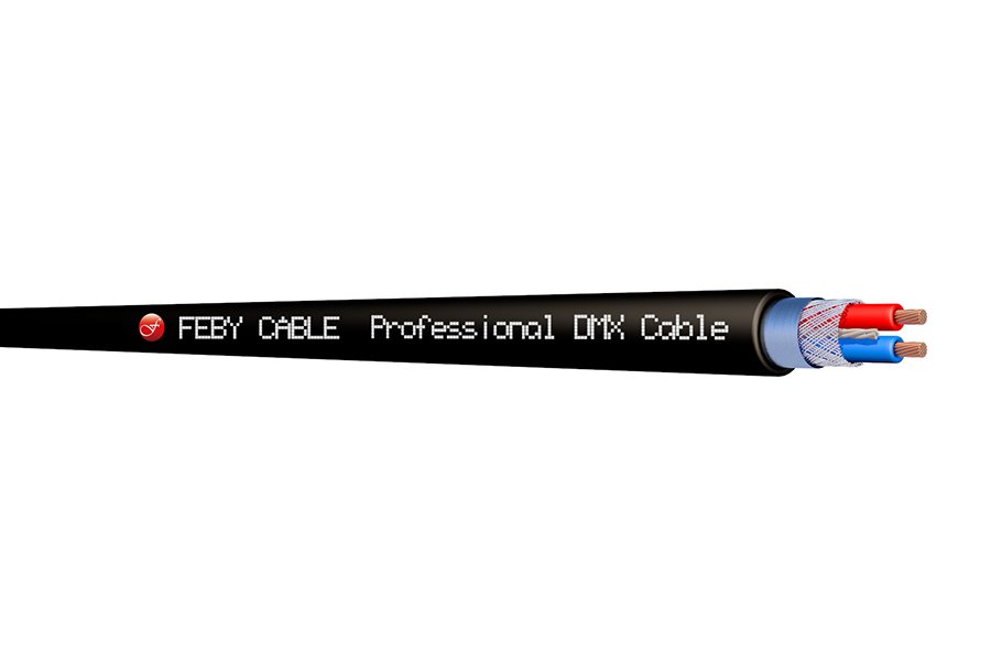 FC022BK-100 Кабель DMX, черный, 100м, Feby Cable