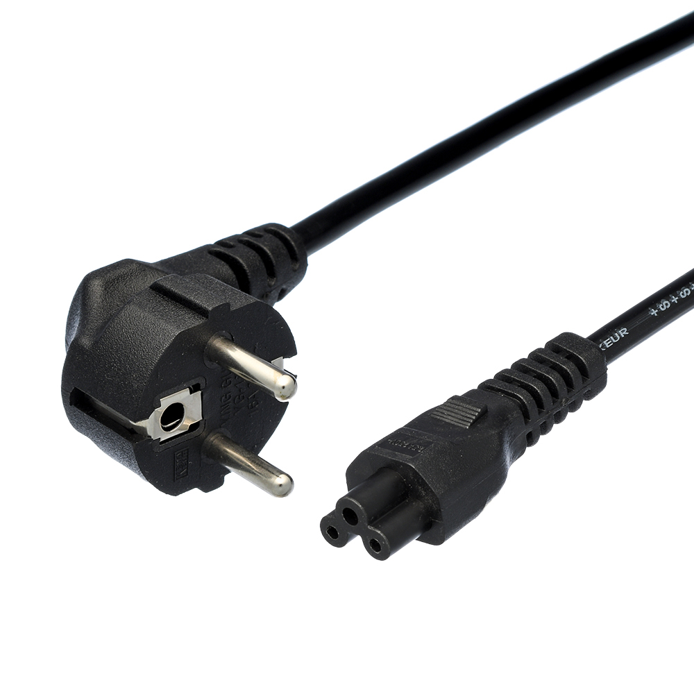 00-00024056 Кабель питания евровилка CEE 7/7-IEC 320 C5 1.8м ПВХ, 0.75мм, черный, GoPower
