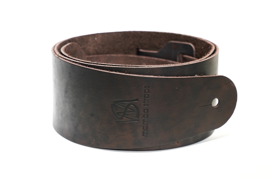 MB6061-134 Ремень для гитары, кожаный, корица лофт, Mamba straps