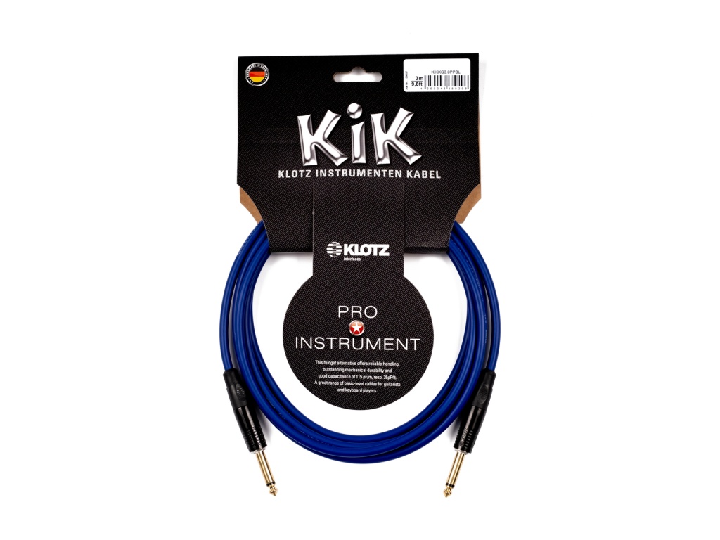 KIKKG3.0PPBL KIK Кабель инструментальный, 3м, прямые коннекторы, Klotz