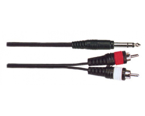 BB304-3M Кабель акустический, 6,35мм, стерео — 2хRCA, 3м, Soundking