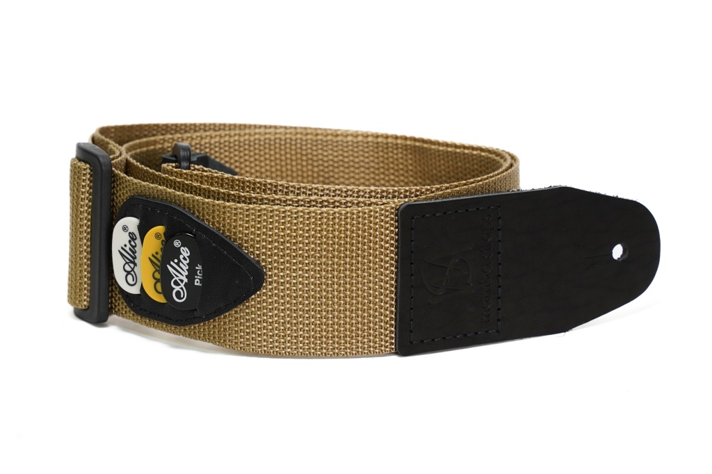 MB5030-063 Ремень для гитары, нейлоновый, темно-бежевый, Mamba straps