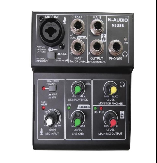 M3USB Микшер, 3 канала, N-Audio