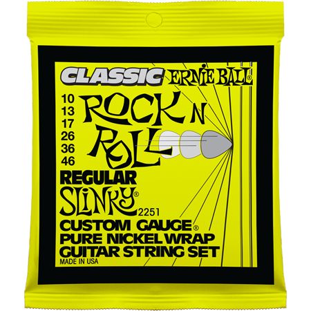 P02251 Pure Nickel Regular Slinky Комплект cтрун для электрогитары, никель, 10-46, Ernie Ball