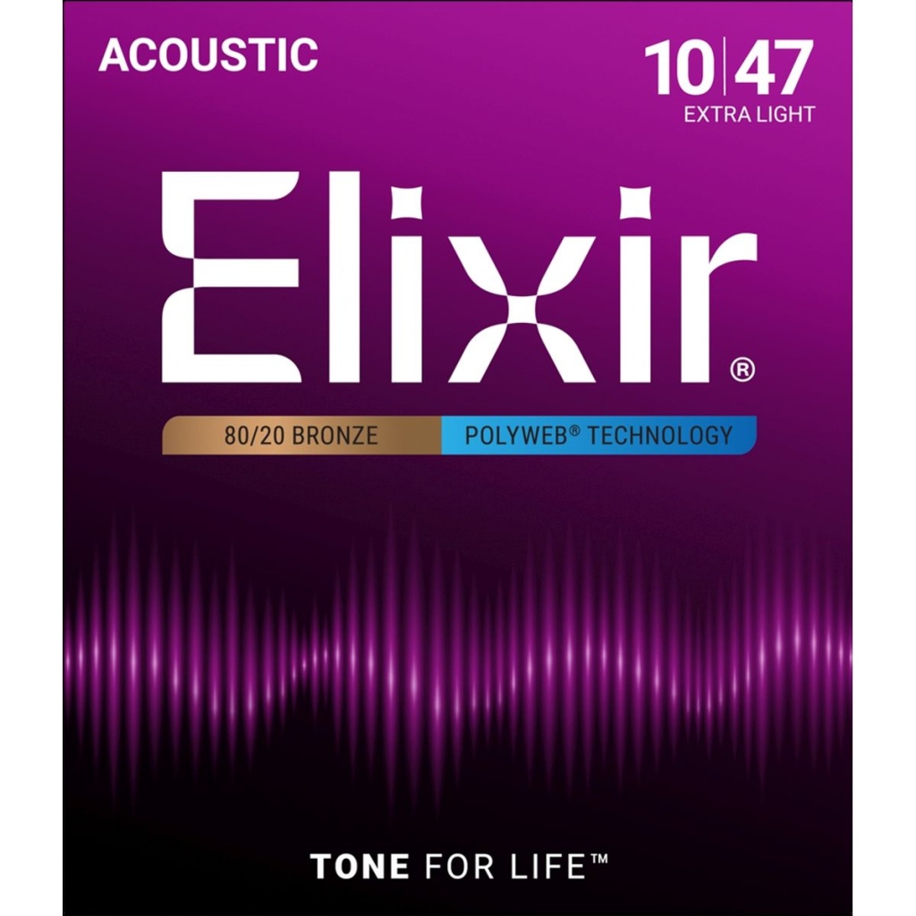 11000 POLYWEB Комплект струн для акустической гитары, Extra Light, бронза 80/20, 10-47, Elixir