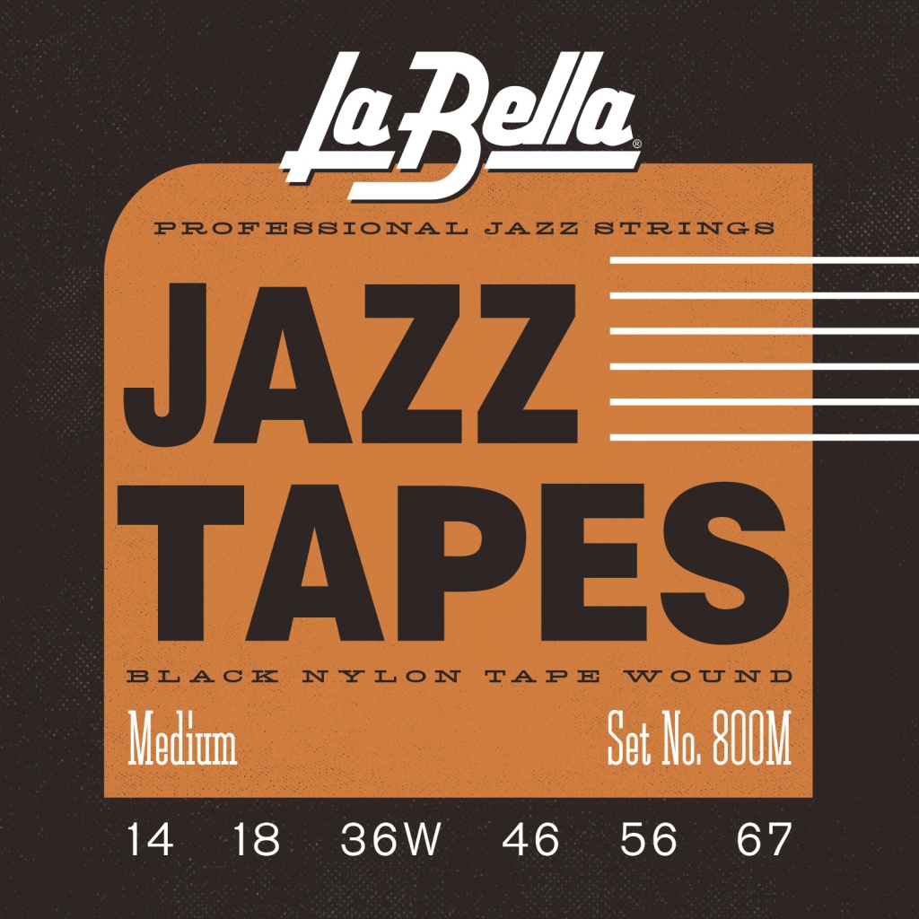 800M Jazz Tapes Комплект струн для электрогитары, нейлон, 14-67, La Bella